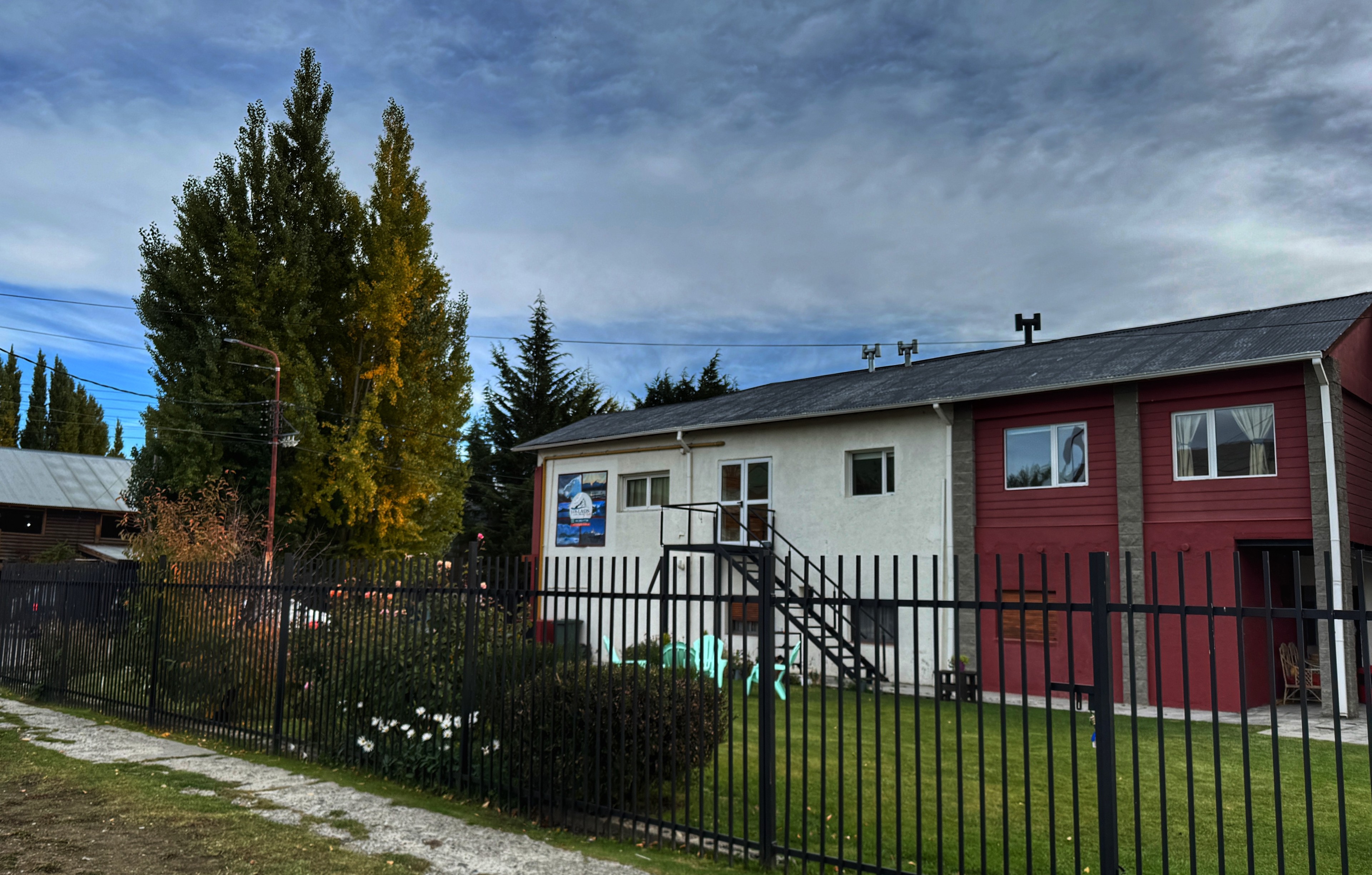 Side of the hotel with garden